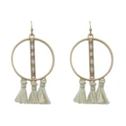 Hoop Earring Earrings Hoop Earrings Fashionable Good Design Women's Hoop Beads And Tassel Hoop Earring