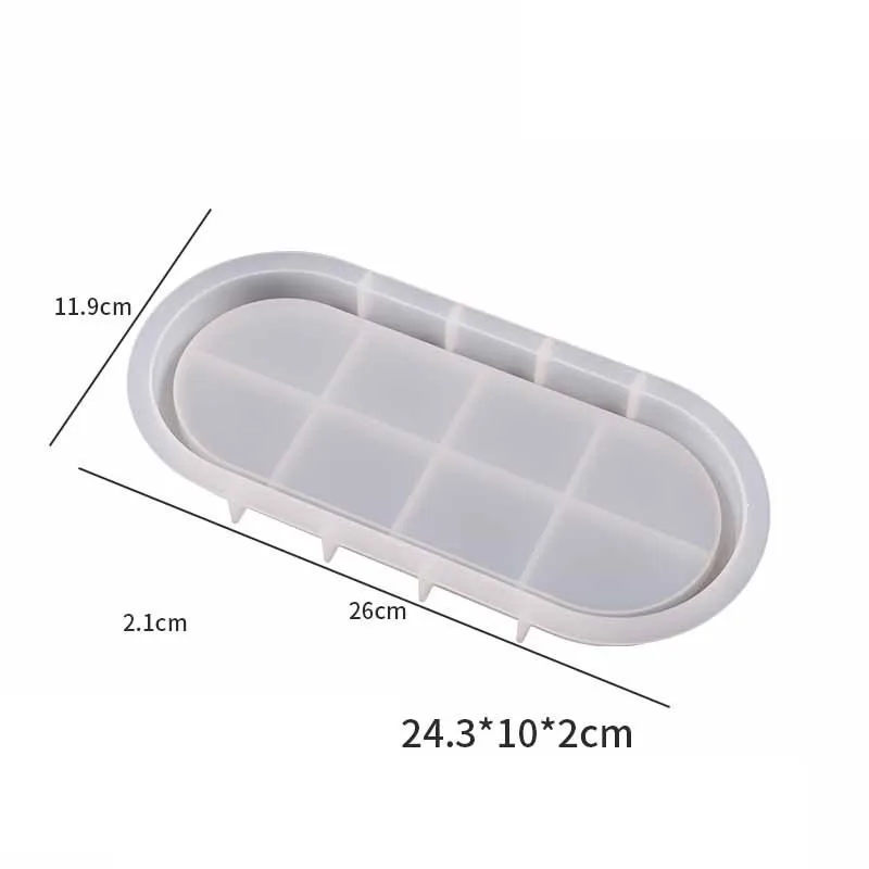Oval Tray Silicone Mould for DIY Handmade Pad Epoxy Resin Mould Jewelry Display Dish Molds Concrete Coasters Home Crafts Decor