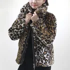 Quilted Women Jacket Warm Soft Quilted Padding Artifical Faux Fur Leopard Women Coat Jacket 2021