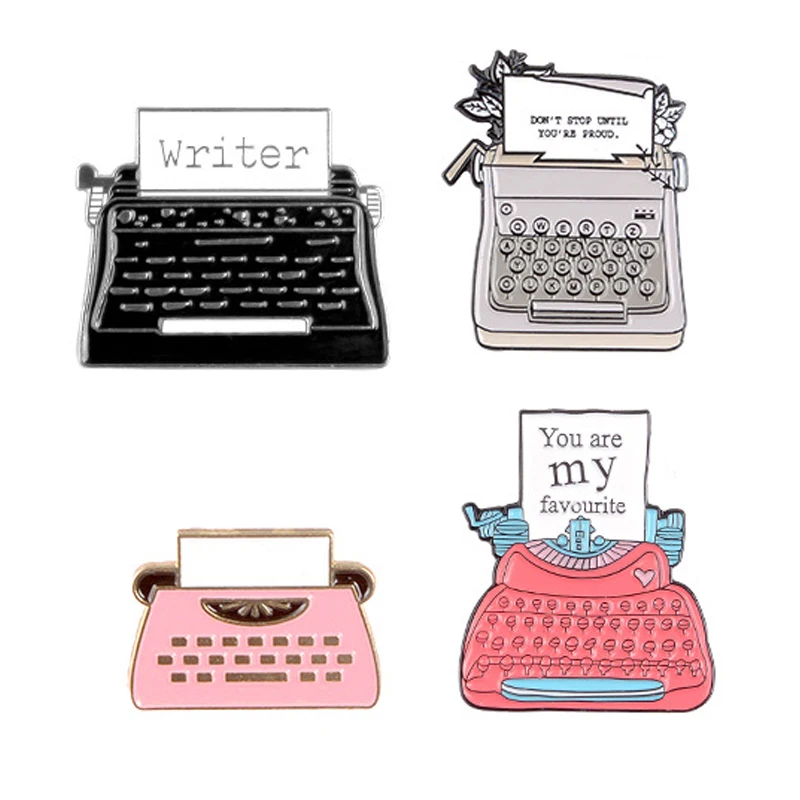 Vintage Typewriter With Letters Cartoon Style Custom Badge Factory Direct  Metal Lapel Pin - Buy Cartoon Badge Jewelry Gift For Kids  Friends,Personalised Enamel Pins,Cute Dinosaur Nail Polish Eaters Custom  Animal Pins Product