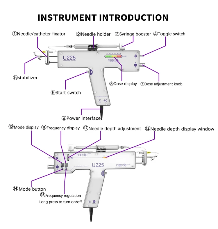 Mesotherapy Gun Needle Injection Gun Prp Mesotherapy Injection Gun Needleless Anti-Aging Nano Crystal U225