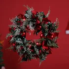 Holiday 40cm Christmas Wreath Door Wall Ornament Christmas Party Decor Door Hanging Garland Holiday Home Decorations