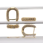 Design Crystal Earrings Hot Sale Popular Design Gold CZ Crystal Micro Pave Earrings Copper Ear Clip Earrings