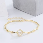 Bracelet Diamond Custom Jewelry 18k Yellow Gold Women's Bracelet Round Diamond Bangle Bracelet