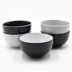 Black Ceramic Bowl White Bowls 5inch Black White Grey Ceramic Dinnerware Stoneware Bowl