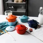 Household Ceramic Cookware Multifunction Small Size Ceramic Casseroles Ceramic Bowl Cooking Pot Cookware For Household