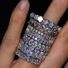 Sterling Silver Rings Silver Hot Sale 925 Sterling Silver Eternity Diamond Cubic Zircon Rings For Women