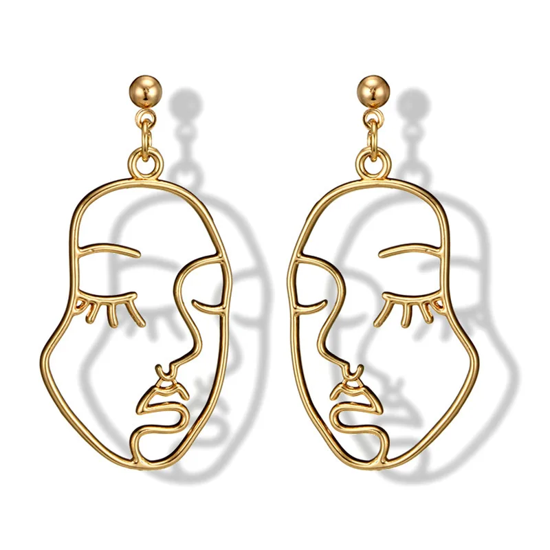 Funny Personality Abstract Face Stud Earrings Gold Plated Metal Charm  Earring Accessories - Buy Charm Earrings Hoop,Face Earrings,Funny Earrings  Women Product on 