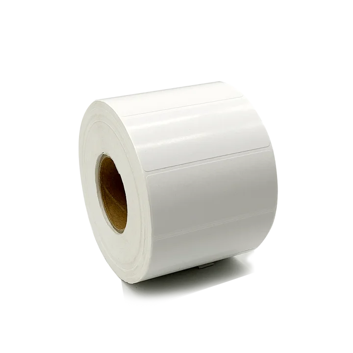 Wholesale 75μm Matte White BOPP Synthetic Paper 4x 6-Inch Adhesive Sticker Roll Custom Size Barcode Label Packaging Labels