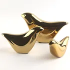 Ornament 14cm Luxury Elegant Golden Ceramic Bird Ornament
