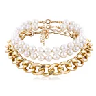 Pearl Necklace Fashion Jewelry Exaggerated Pearl Necklace Multi-Layer Chain Necklace For Women Accessories