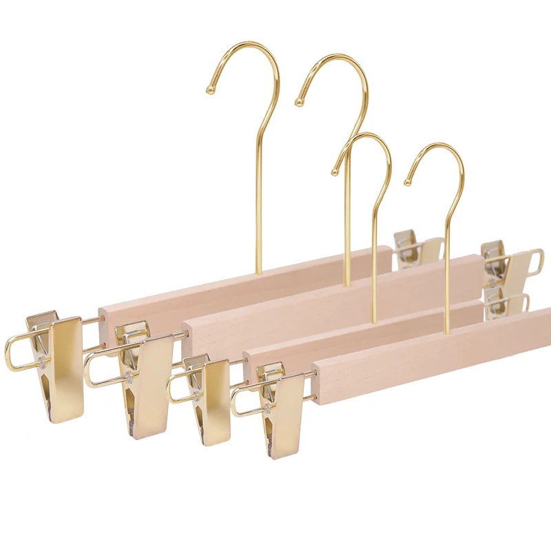 Solid Wood Suit Coat Hanger Antiskid Drying With Non Slip Pant Bar 【おすすめ】