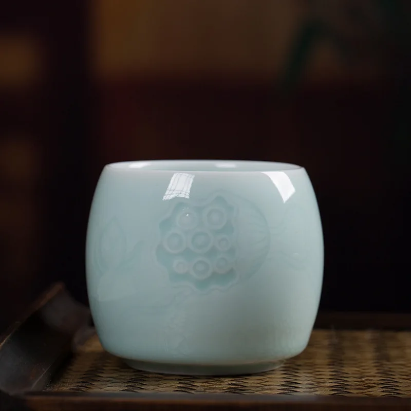 product best selling customized portable reusable ceramic drink tea cup kung fu tea set household small ceramic water cup992-10