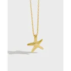 Silver 925 Sterling Silver Simple Starfish Five-pointed Star Necklace Chain Ornament Female Silver Jewelry
