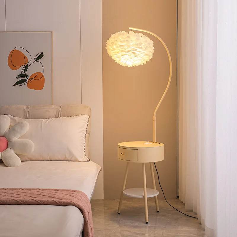 Fashion Nordic luxury living room bedroom floor lamp bedside table floor lamp combination