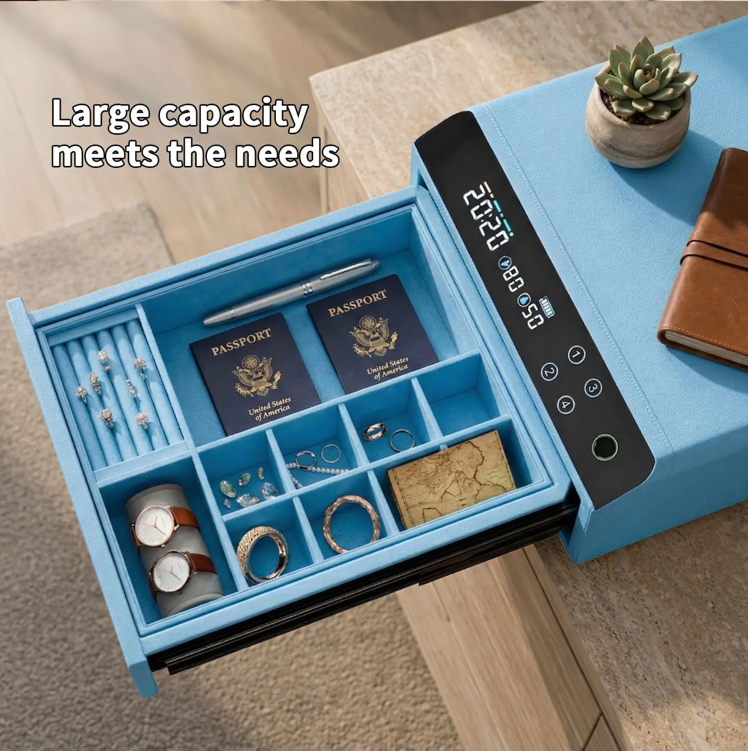 dr 1271 ft ceqsafe smart high security safe jewelry money leather bluetooth drawer safe box home watch winder cash box-9
