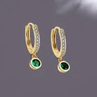 Cz Earrings Wholesale S925 Sterling Silver 18K Gold Muti Color CZ Zircon Pendant Earrings For Women