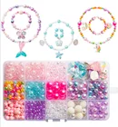 Bead 400Pcs+ Creativity Beading Kits Art Craft Bead Jewelry Making Kit For Kids