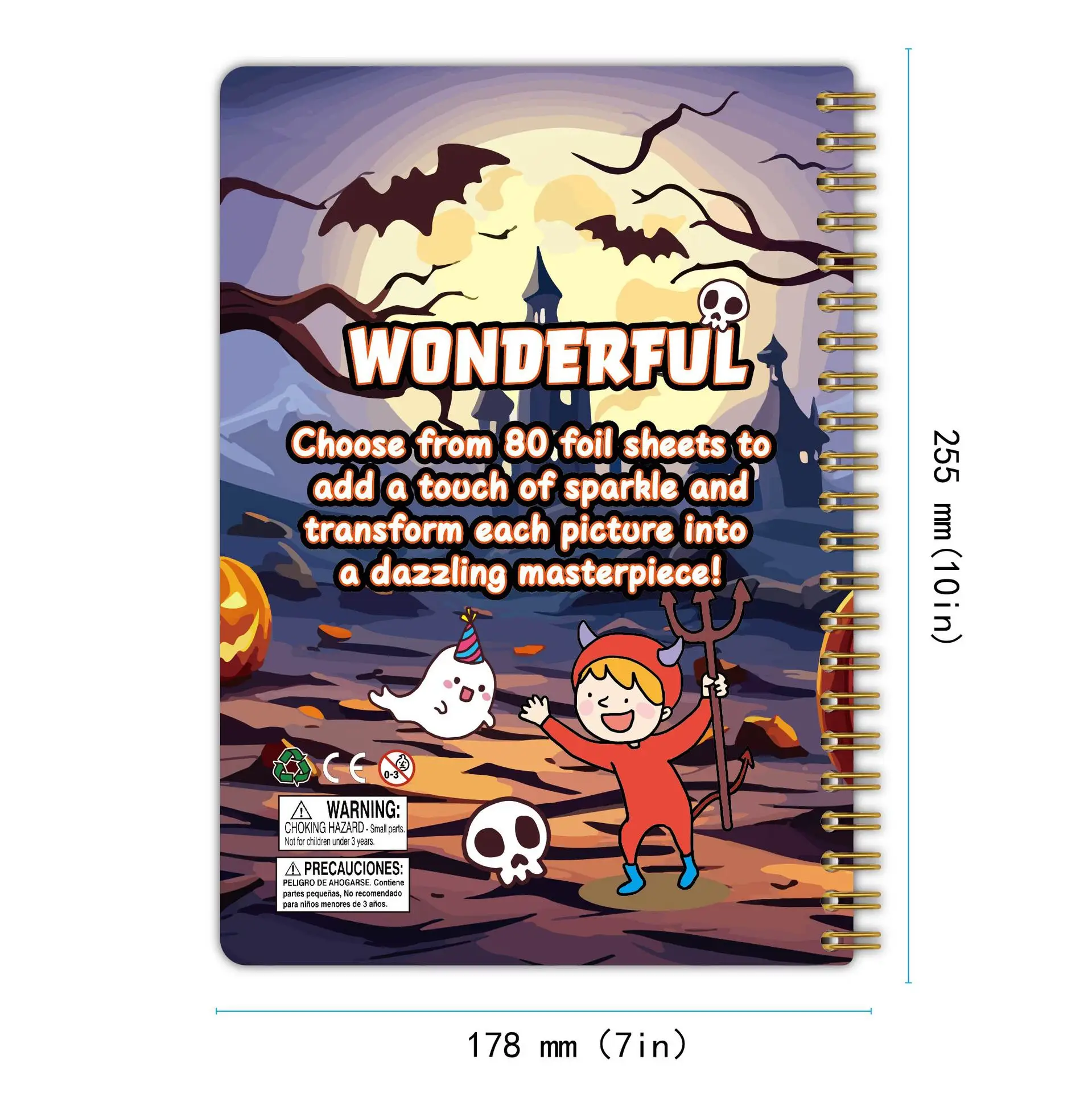 Produkt Halloween Kürbis Folie DIY Scratch Art Spiral Kit Großhandel Handwerk Aktivitätsbuch für Kinder Papier Zeichenspielzeug zum Malen-23