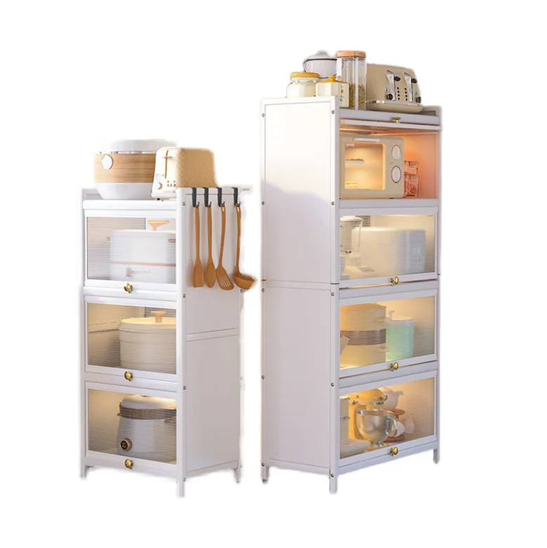 Hot selling kitchen cabinet multi layer floor type multi functional household cabinet with door for dishes and tableware