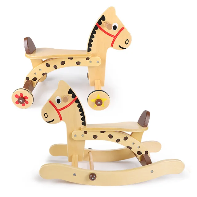 wooden horse ride on toy