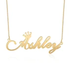 Name Necklace Jewelry Vendor Customised Stainless Steel Pendant 3d Initial Gold Plated Arabic Name Necklace Personalised