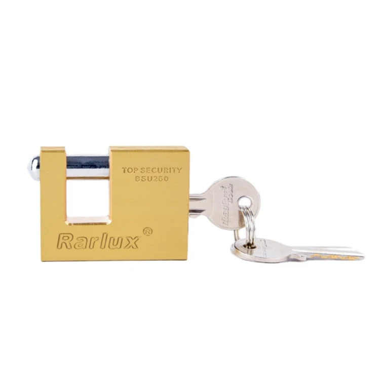 Rarlux 50-90mm High security SOLID PADLOCK Shackle in chrome plated Brass rectangular padlock