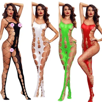 2022 The New Pantyhose Nylon Sexy Lingerie Transparent Hole Open Crotch Sexy Bodystocking