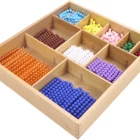 Bead Wooden Wood Wholesale High Quality Bead Toy Wooden Educational Decanomial Bead Bars Board With Box