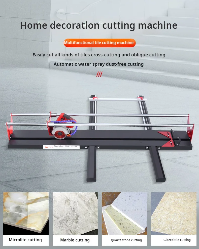 45degree Portable Automatic Tile Cutter Stone Marble Tile Saw Electric Chamfering Straight Cutting Dual-purpose Tile Cutter