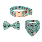 Scarf Fashion Lovely Floral Bowknot Tie Flower Bow Bungee Bowtie Cotton Bandana Bibs Scarf Cat Leash Pet Harness Dog Collar