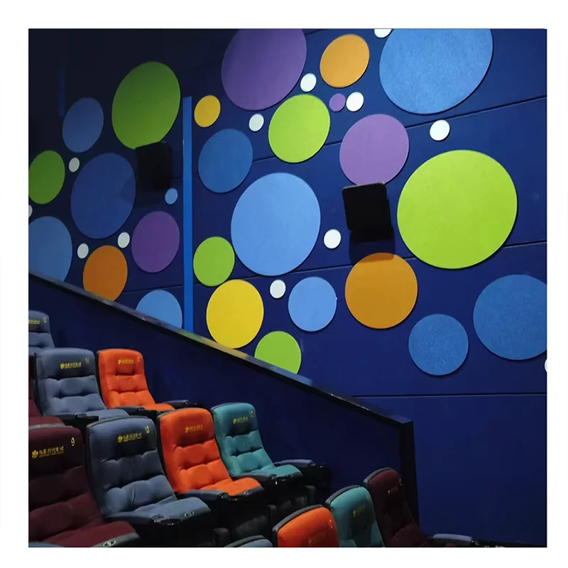 High Quality Thickness 9mm Studio Soundproof Wall Flat Polyester Fiber Acoustic Panel For Cinema