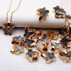 Pendant Necklace Customized Butterfly Shaped Stones Natural Crystal Druzy Pendant Gemstone Necklace Jewelry