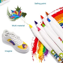 12 18 24Colors painting Acrylic Markers Paint Pen for Rock Painting Stone Wood Calligraphy Canvas Ceramic Metal Glass DIY Crafts