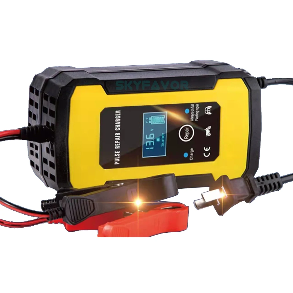 Automatic Intelligent 12V battery charger 12V 6A fast Pulse Repair lead acid battery charger for car motorcycle truck batteries