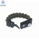 Compass Survival Bracelet Outdoor Survival Kit With Whistle Compass Fire Starter Adjustable Bracelet