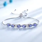 Blue Topaz Factory Price Handmade Blue Topaz Tennis Sapphire Bracelet Summer Sliver High Quality