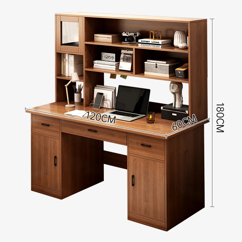 Wholesale traditional Chinese style sturdy computer desk with bookcase