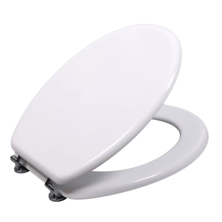 Angel Shield Toilet Seat with Zinc Alloy Hinges Quiet-Close Quick-Release Wood Molded UV Lid Easy Clean Elongated,Red 