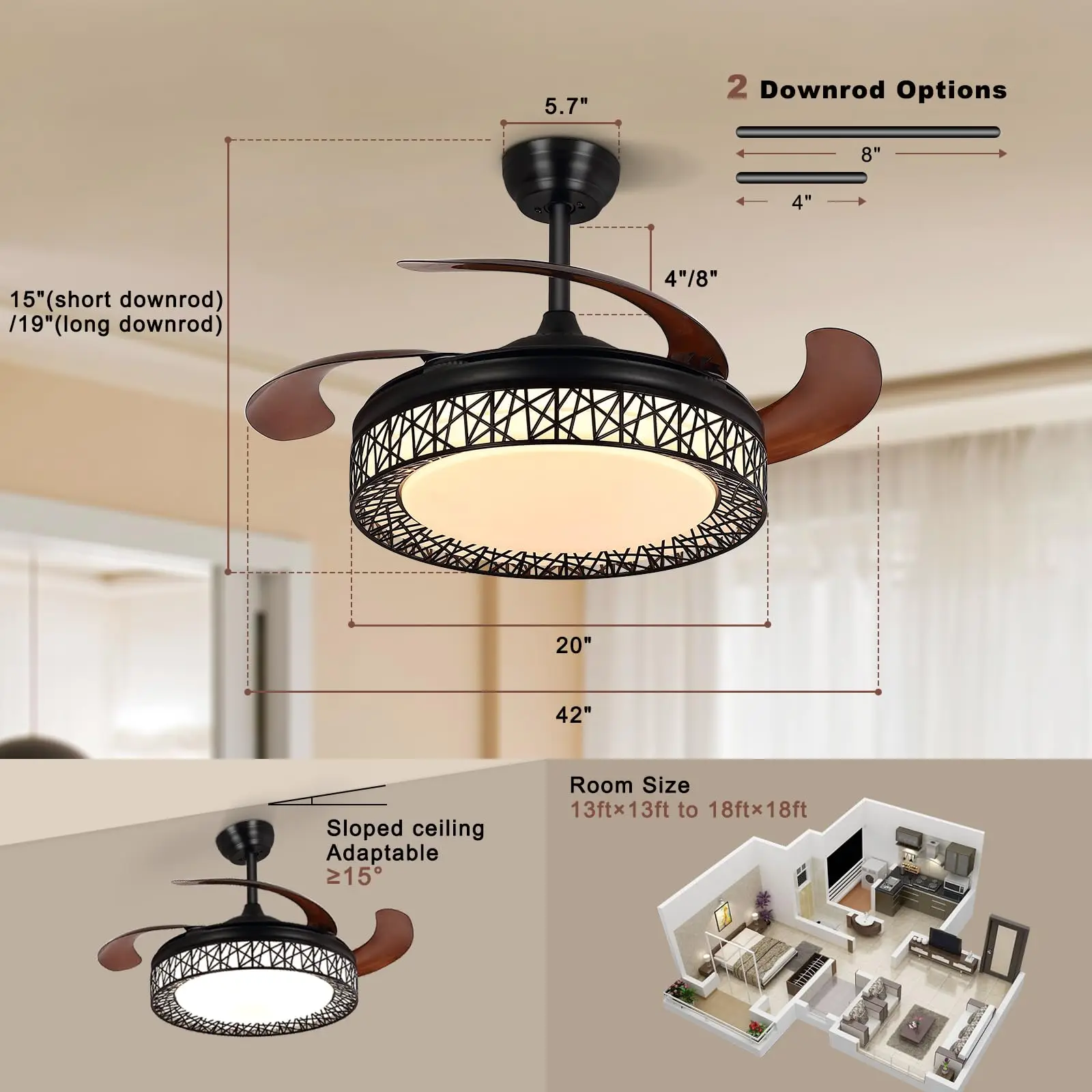 Ceiling Fan, 42'', ZY1122 - detail 6