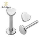 Heart Titanium Accessories ASTM F136 Titanium Internally Threaded Heart Shape Labret Piercing Body Jewelry