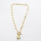Pearl Necklace Women's Jewelry Personality Clavicle Gold Filled Chain Simple Metal Large Fashion Dragon Pearl Necklace
