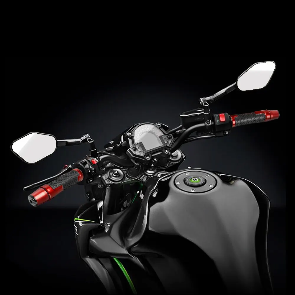 7/8'' 22mm Motorcycle CNC Aluminum Powersports Handlebar Grips with Grip ends Fit For YZF R1 R3 R6 R25 R15 R125 600R Black 