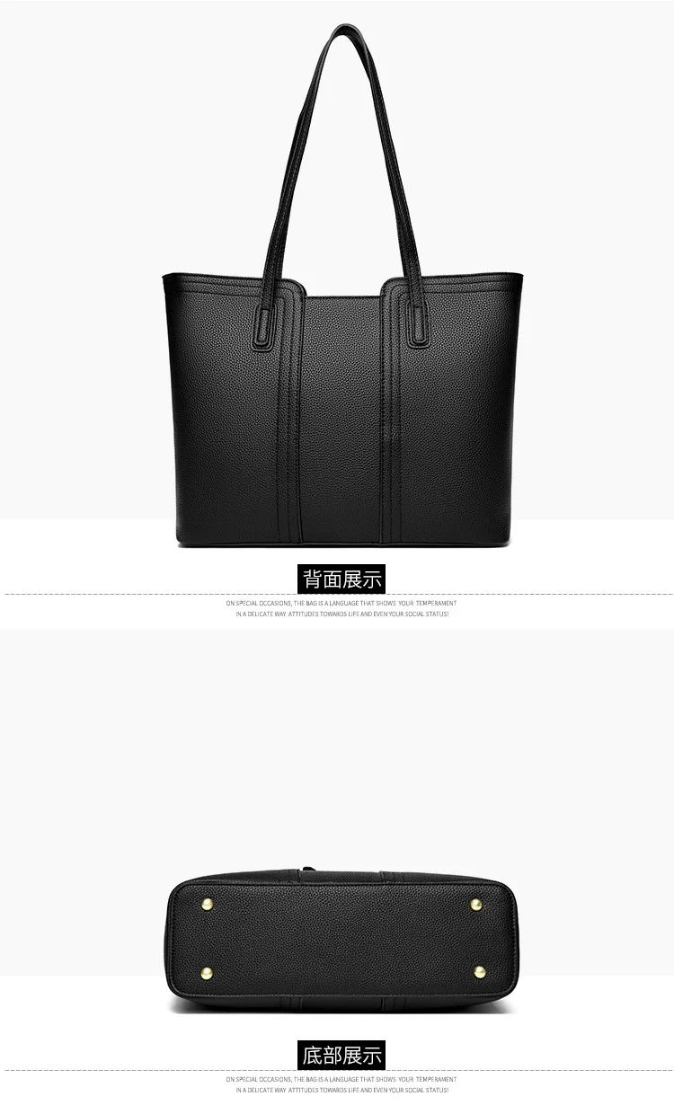 High Capacity Hot Sale Fashion PU Bags Travelling Solid Color Vegan Leather Handbag For Women Big Capacity Tote Shoulder Bags
