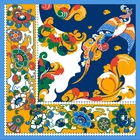 Scarf 12M/M Satin Scarf 100% Silk Screen Printing Hand Hemming Silk Scarf Custom Design