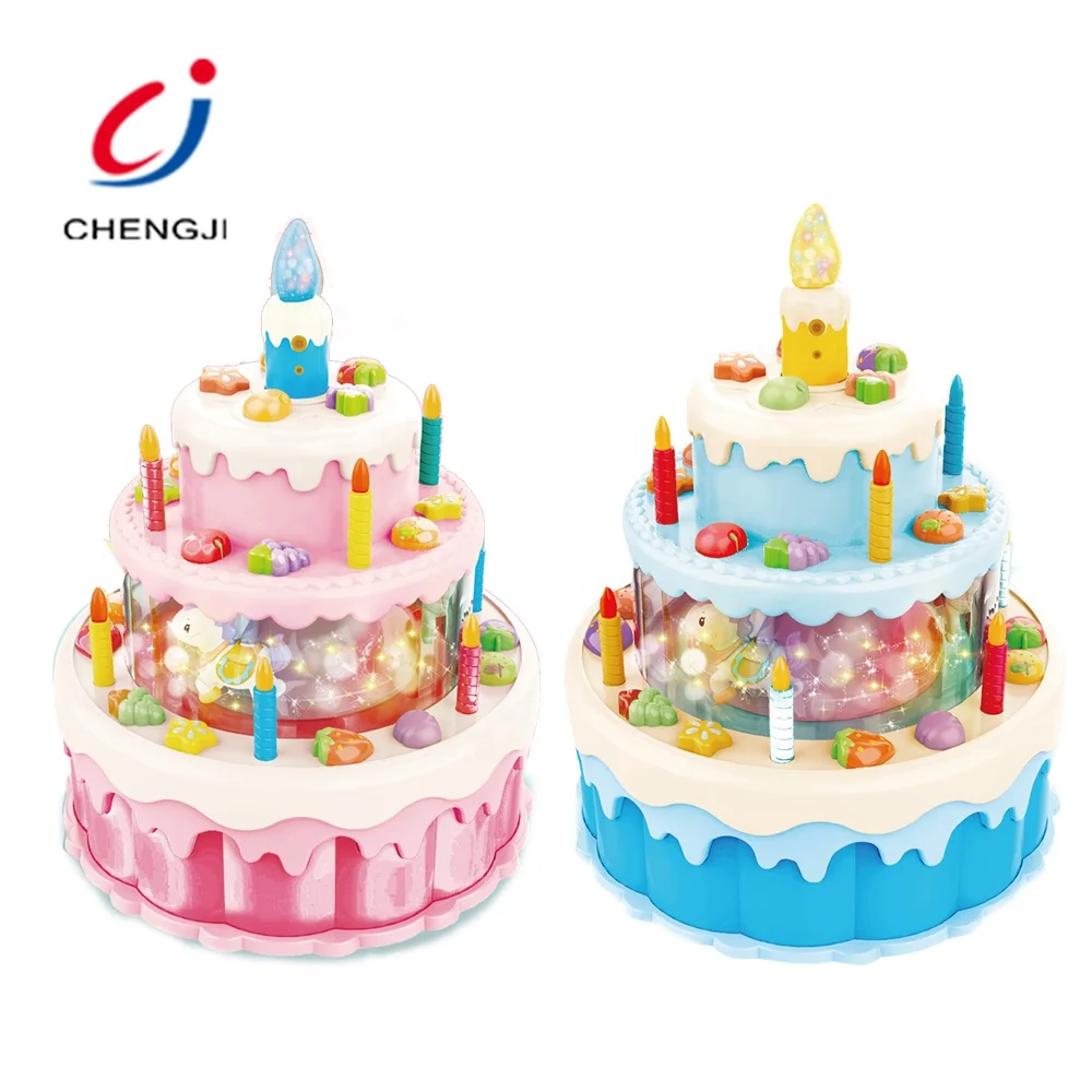 New Party Supplies Electric Toys Cake Games, Wholesale Kids Toys DIY Battery Operated Music Light Cake Play Sets