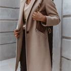 Tweed Coat Women Hot Selling S-3Xl Solid Color Lapel Button Medium Long Tweed Coat Women Winter Clothes