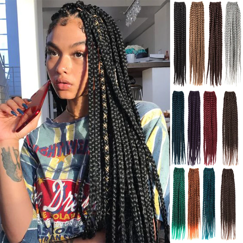 Ombre Crochet Hair Box Braids Cornrows Braids High Quality Braiding Hair Extension Synthetic