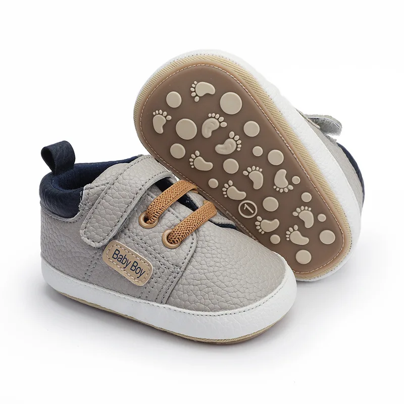 202 Hot Selling High Quality Soft TPR Anti-slip Outsole Babies Toddler Boy Shoes Prewalker Shoes for Boys manufacture
