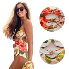 Beachwear Piece Beachwear Julysand Hot Selling Women Deep V Neck Printed Cover Up Beachwear 2 Piece Long Sleeve Swimwear